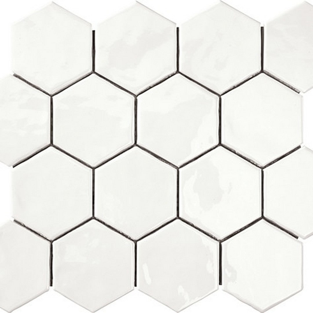 Marazzi Artistic Reflections 12" x 14" Glossy Ceramic 3" Hexagon Mosaic