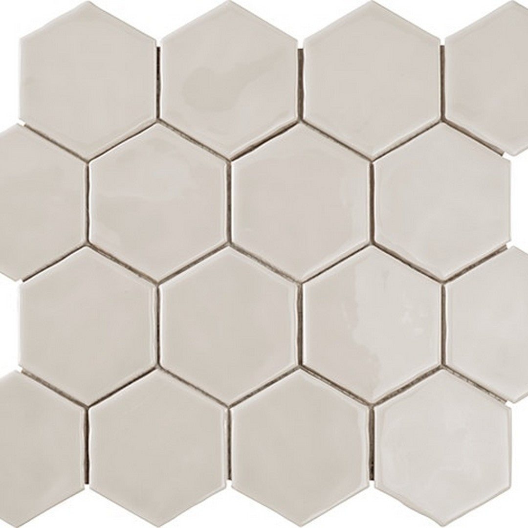 Marazzi Artistic Reflections 12" x 14" Glossy Ceramic 3" Hexagon Mosaic