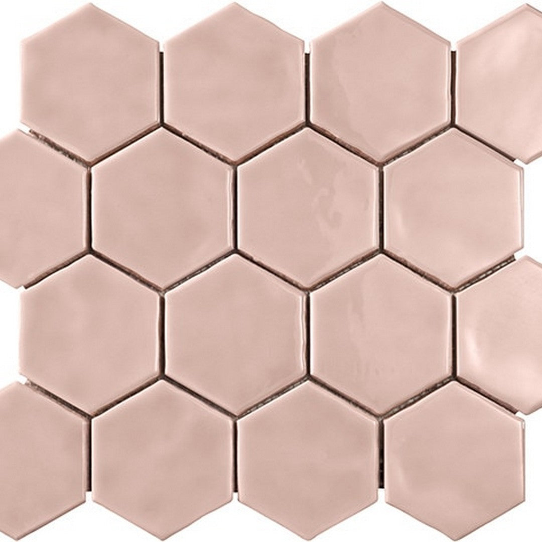 Marazzi Artistic Reflections 12" x 14" Glossy Ceramic 3" Hexagon Mosaic