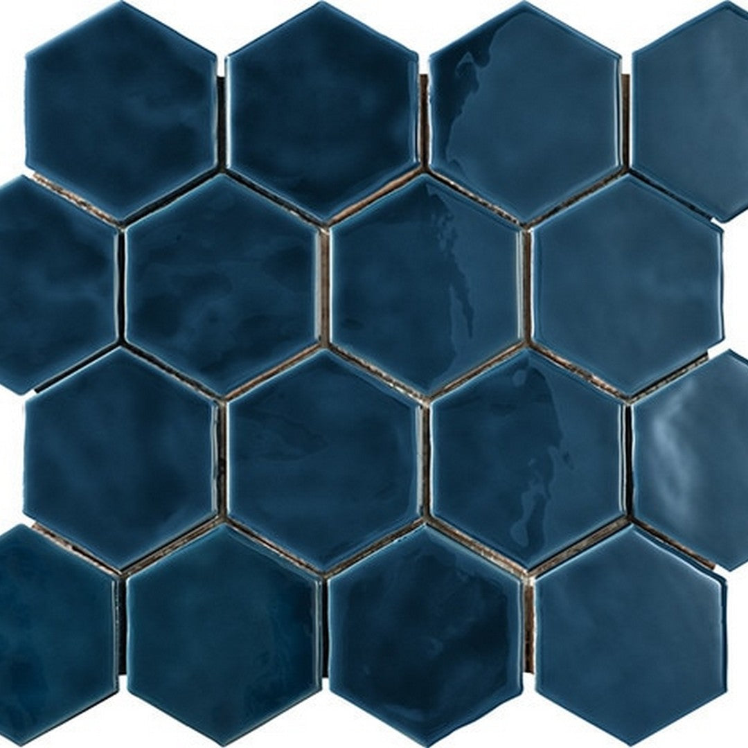 Marazzi Artistic Reflections 12" x 14" Glossy Ceramic 3" Hexagon Mosaic