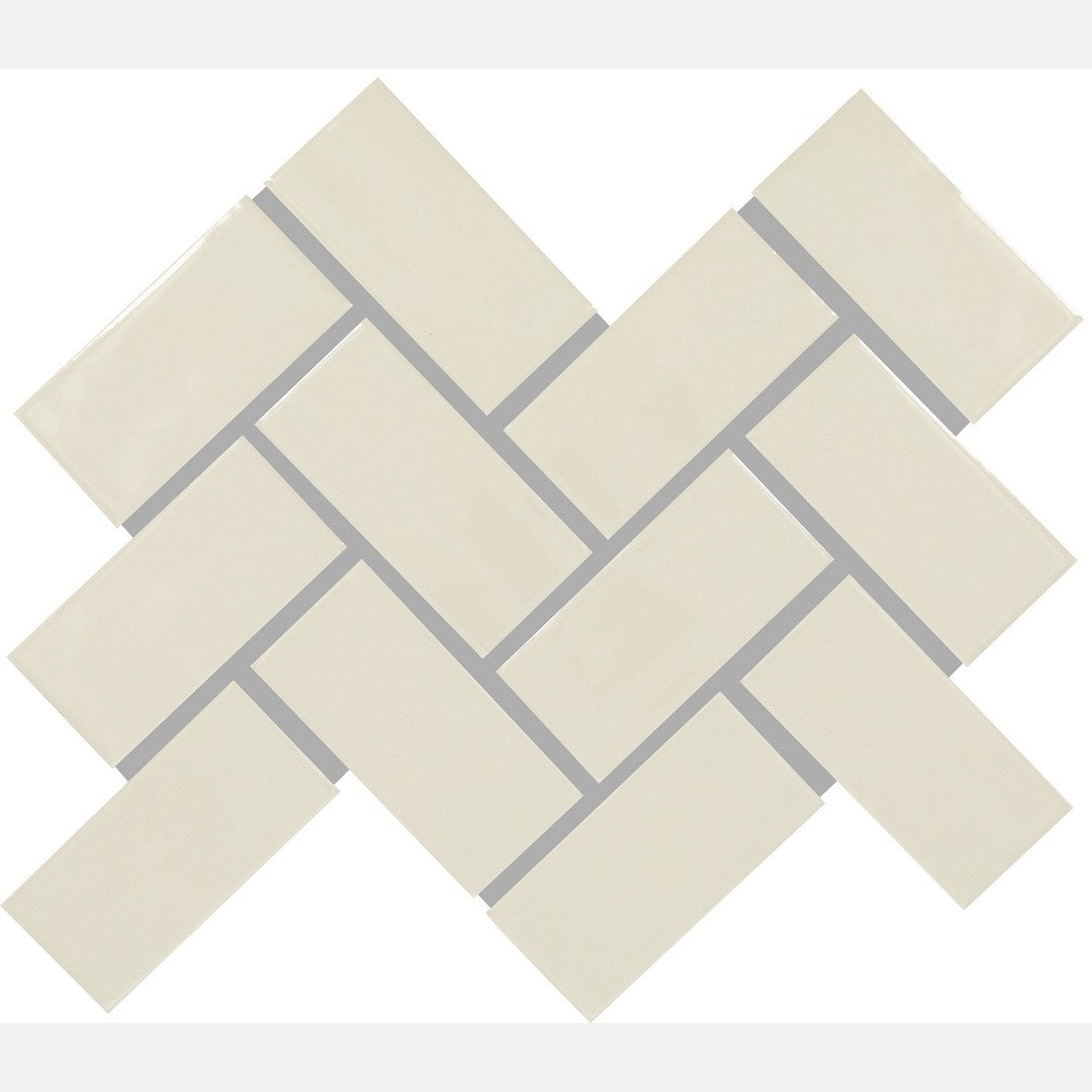 Marazzi Artezen 14" x 12" Glossy Ceramic Herringbone Mosaic