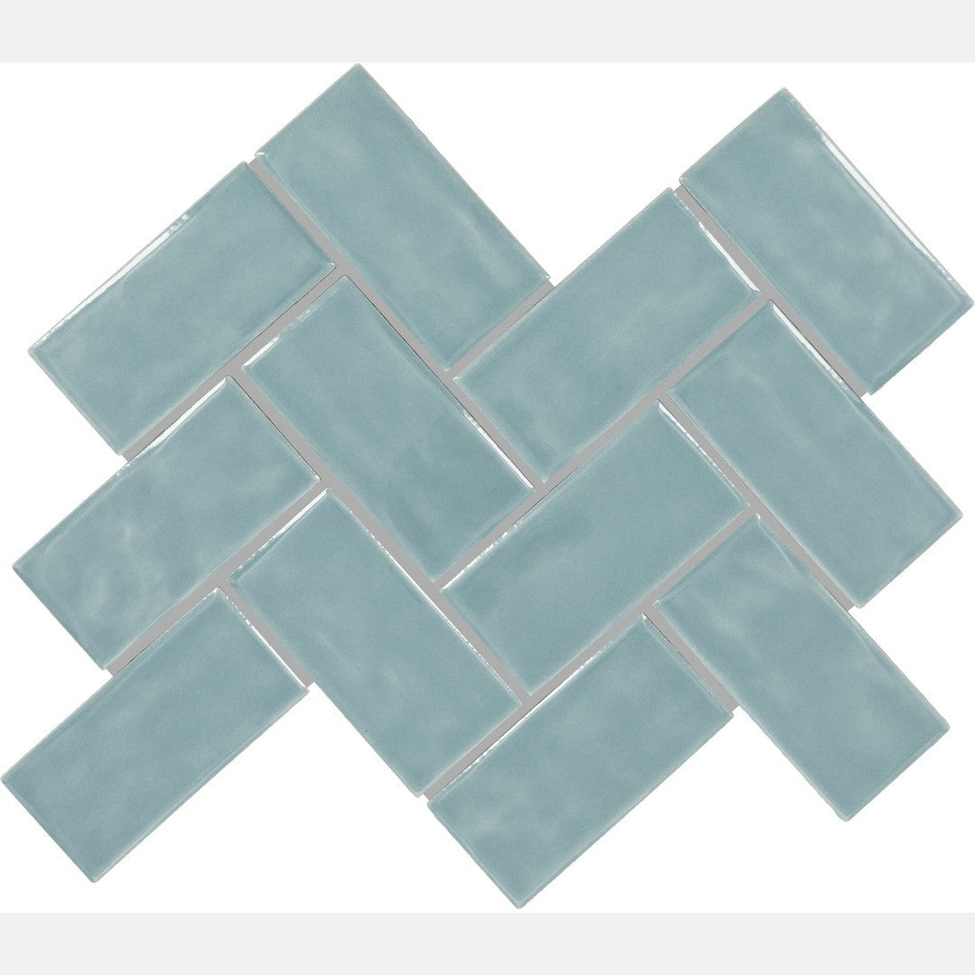 Marazzi Artezen 14" x 12" Glossy Ceramic Herringbone Mosaic