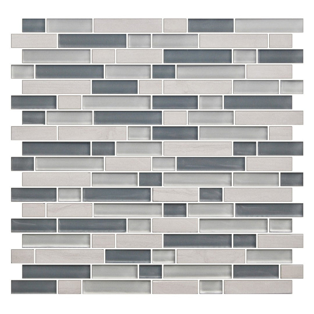 American Olean glossy glass and stone mosaic backsplash tile from Flair Decos.