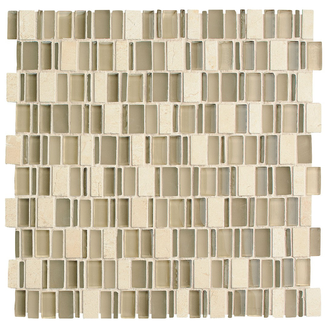 Daltile Clio Mosaics 12" x 12" Glossy Natural Stone 1" Random Decorative Mosaic