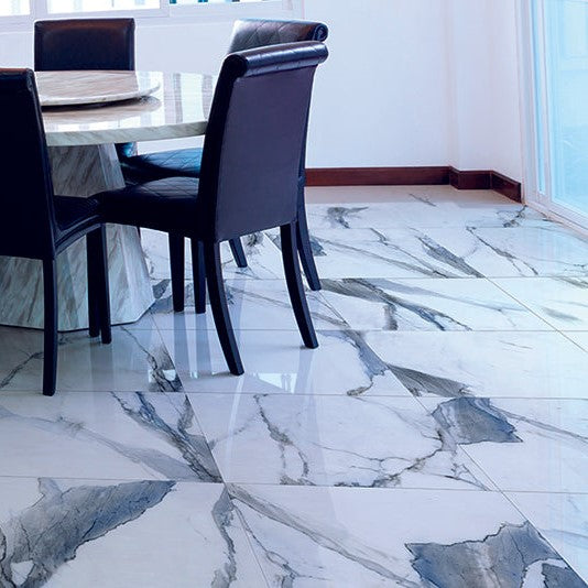 Ottimo Ocean Calacatta 24" x 24" Polished Porcelain Tile