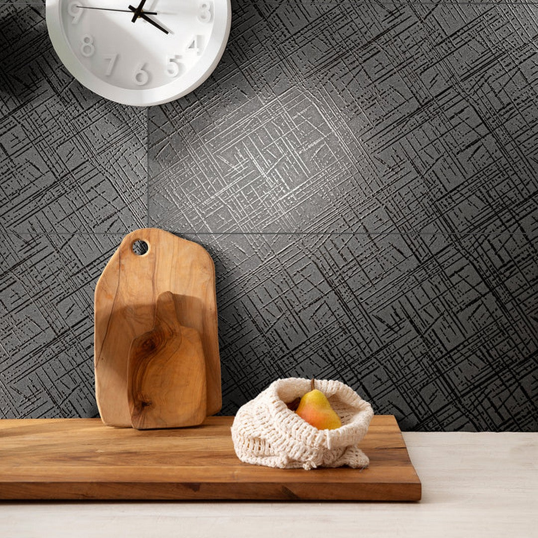 Ottimo Carbon 12" x 24" Rectified Semi Rectified Polished Porcelain Lapatto Tile