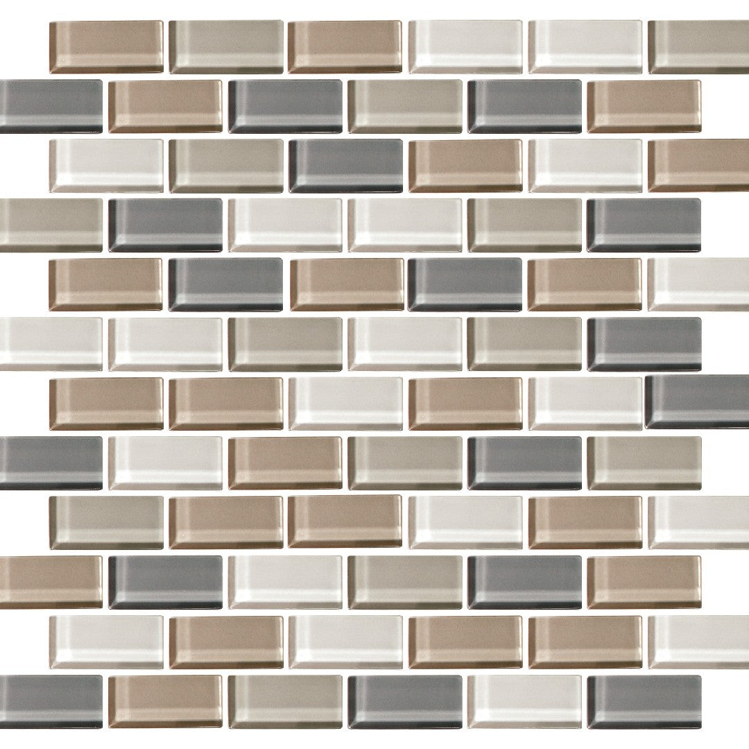 Daltile Color Wave 13" x 14" Glossy Glass 2x1" Brick joint Mosaic