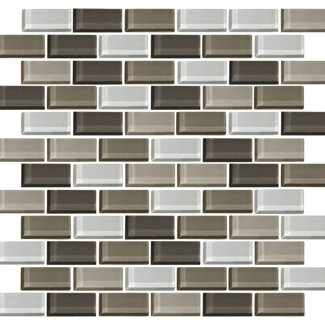 Daltile Color Wave 13" x 14" Glossy Glass 2x1" Brick joint Mosaic