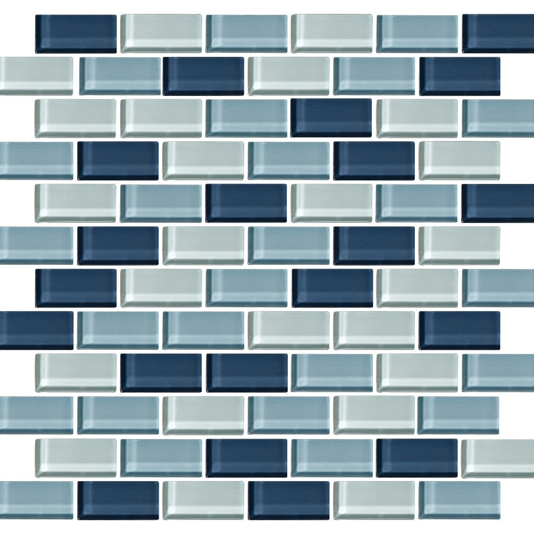 Daltile Color Wave 13" x 14" Glossy Glass 2x1" Brick joint Mosaic