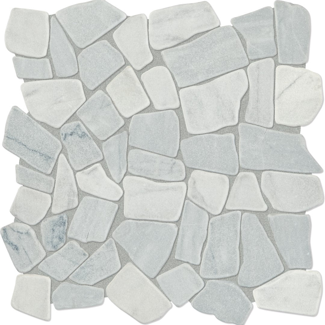 Daltile Raine 12" x 12" Tumbled Marble River Pebble Mosaic