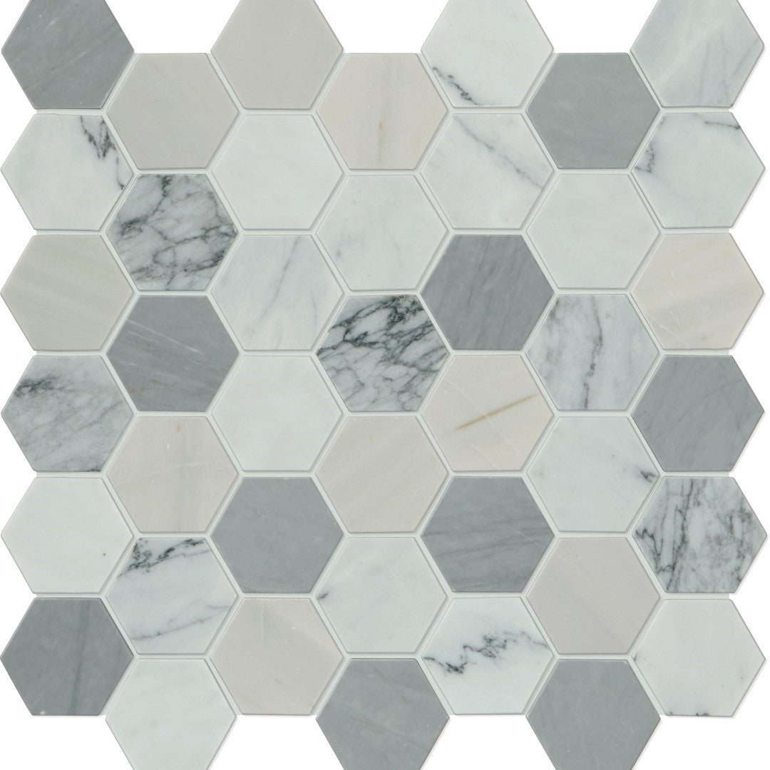 Daltile Raine 12" x 12" Honed Marble 2" Hexagon Mosaic