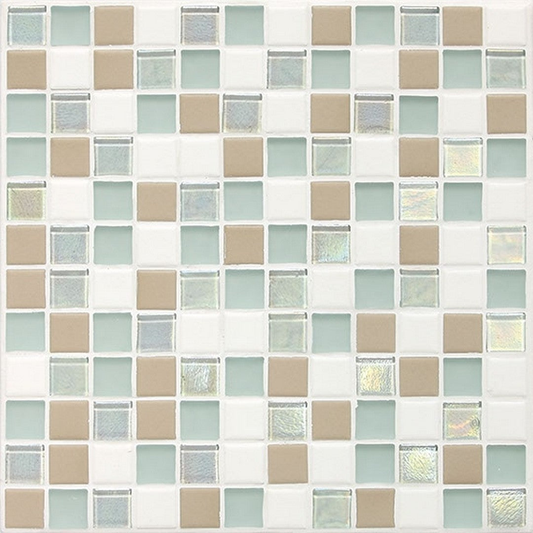 Daltile Coastal Keystones 12" x 12" Mixed Glass 1" Straight Joint Mixed Mosaic