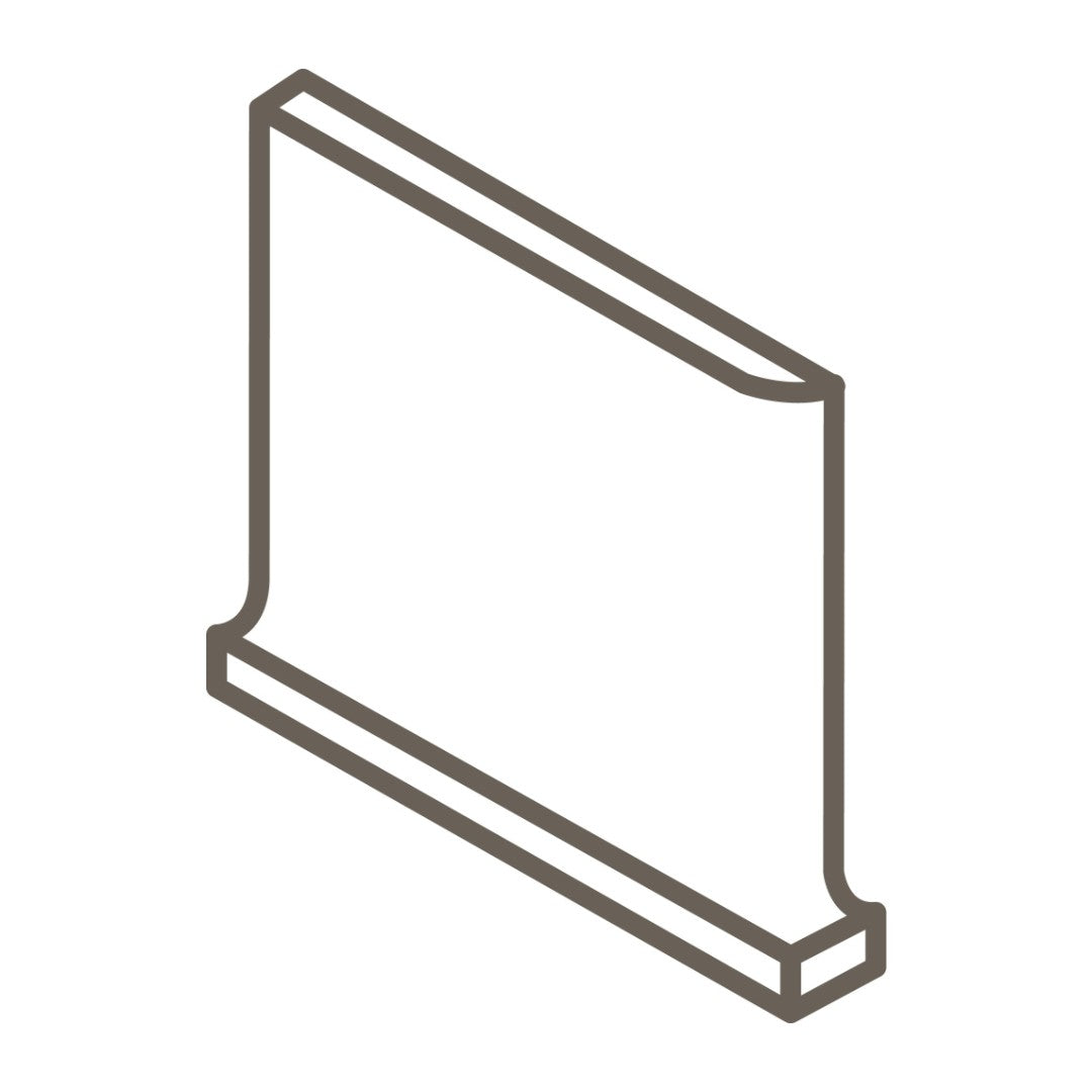 Daltile Colormatch SCL3361M - 3" x 6" Ceramic Left Cove Base Corner