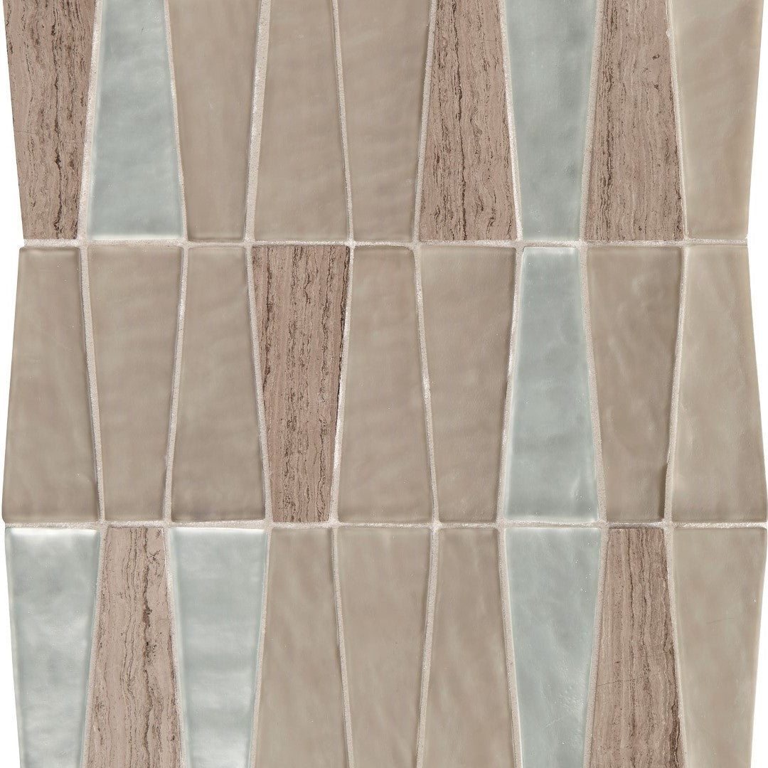 Daltile Regal Pendant 11" x 12" Satin Glass 1.5x4" Trapezoid Mosaic