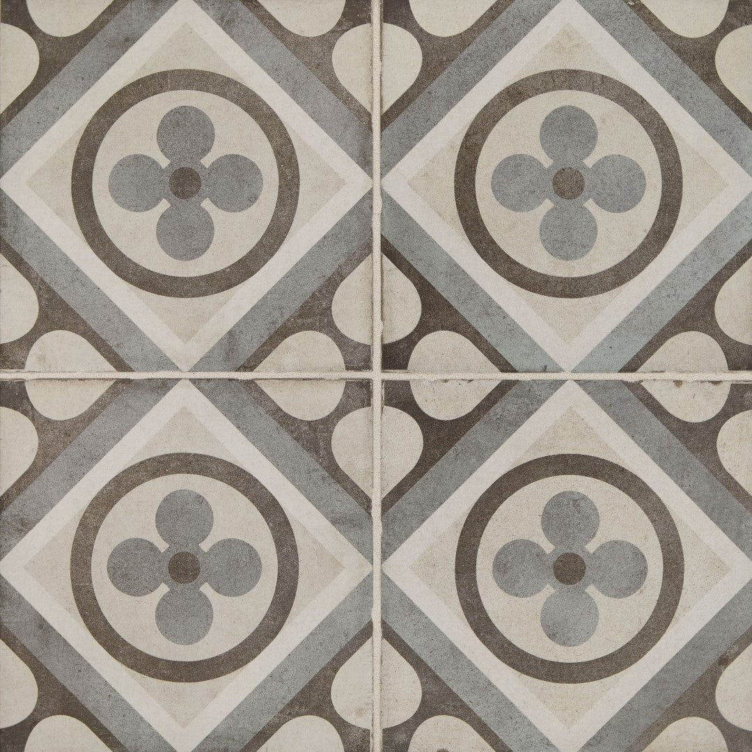 Daltile Quartetto 8" x 8" Matte Porcelain Petalo Deco Floor Tile