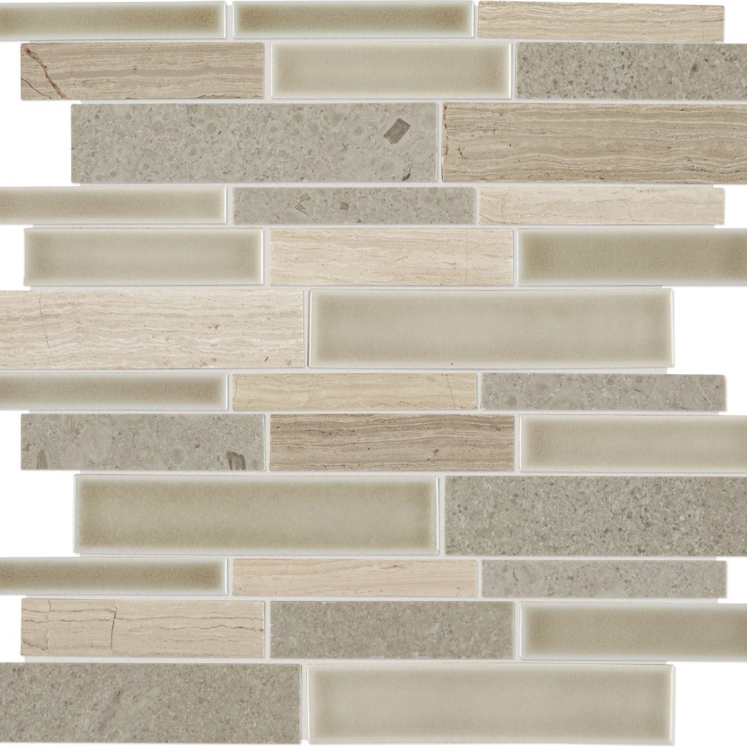 Daltile Raine 11" x 12" Polished Marble Random Linear Mosaic