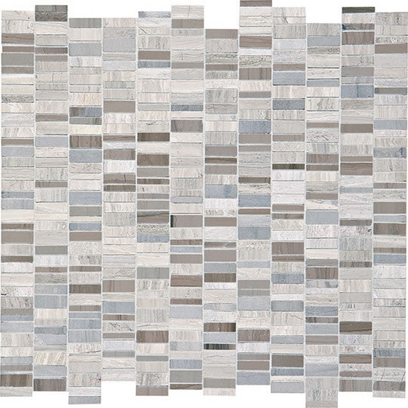 Daltile Decorative Accents 12" x 12" Mix Natural Stone 1" Random Linear Mosaic