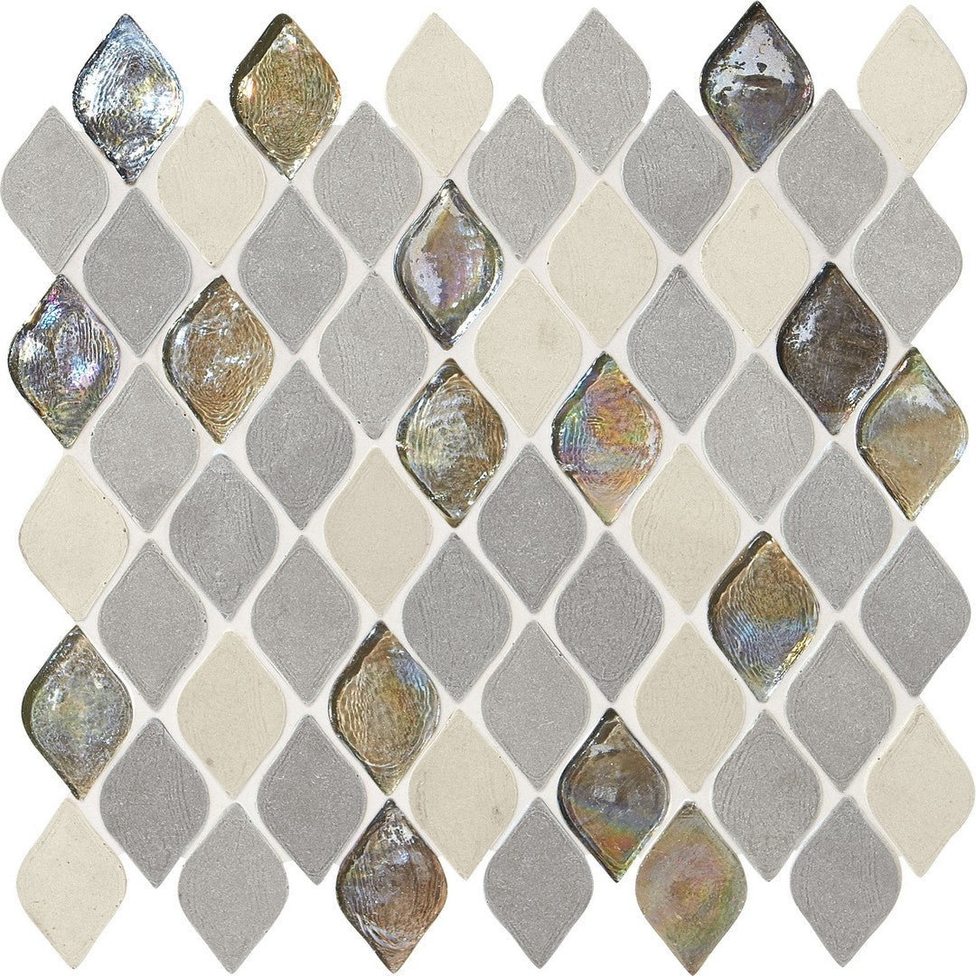 Daltile Decorative Accents 12" x 14" Mix Natural Stone 1x2" Raindrop Mosaic