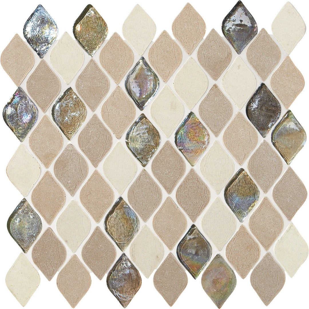 Daltile Decorative Accents 12" x 14" Mix Natural Stone 1x2" Raindrop Mosaic