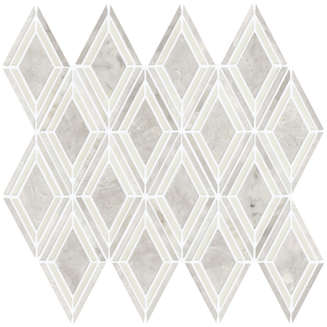 Daltile Decorative Accents 12" x 13" Polished Natural Stone 3x4" Argyle Mosaic