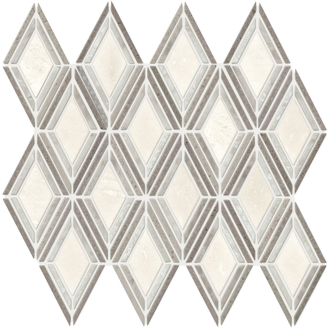 Daltile Decorative Accents 12" x 13" Polished Natural Stone 3x4" Argyle Mosaic