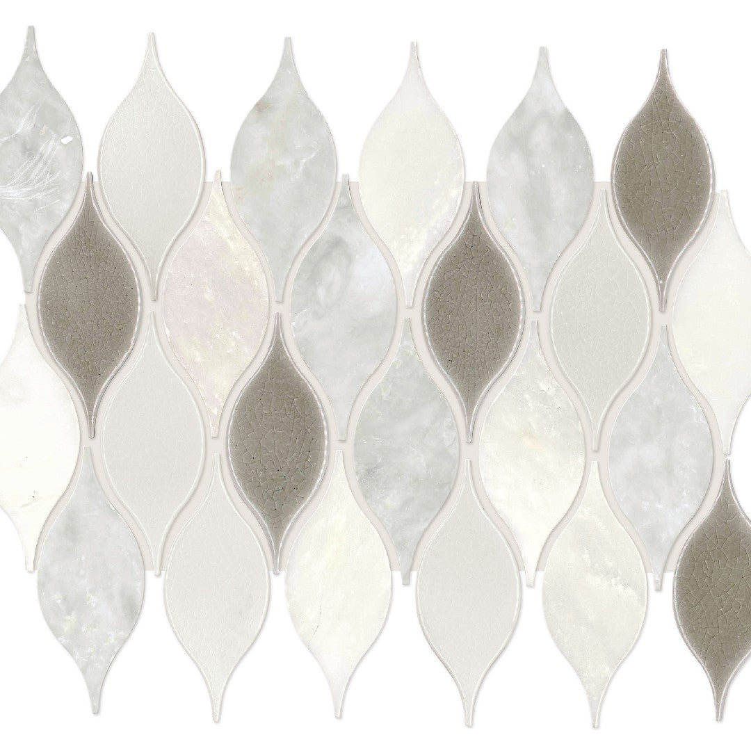 Daltile Decorative Accents 11" x 13" Polished Natural Stone 2x3" Leaf Mosaic