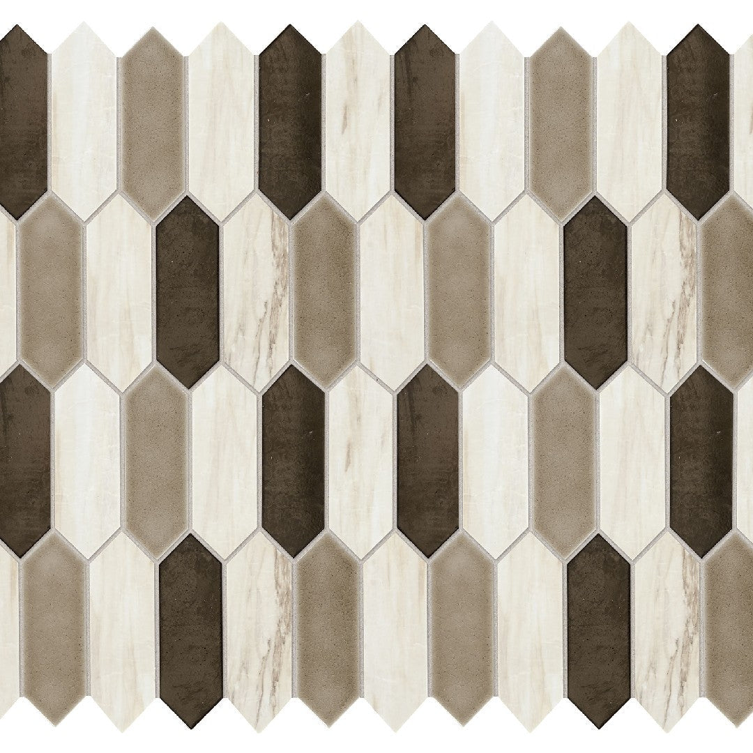 Daltile Fonte 10" x 12" Mix Natural Stone 2x6" Picket Mosaic