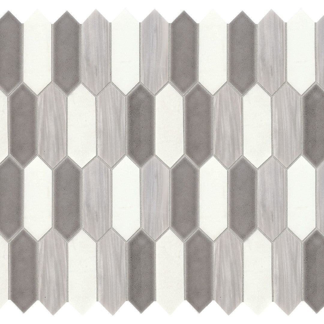 Daltile Fonte 10" x 12" Mix Natural Stone 2x6" Picket Mosaic