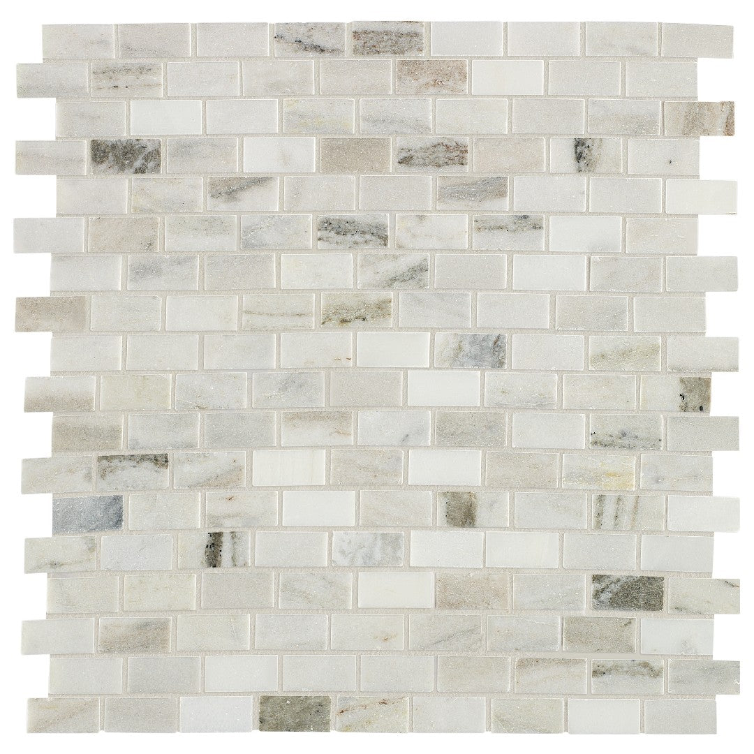 Daltile Decorative Accents 12" x 12" Polished Natural Stone 5/8x1" Brick Joint Mosaic