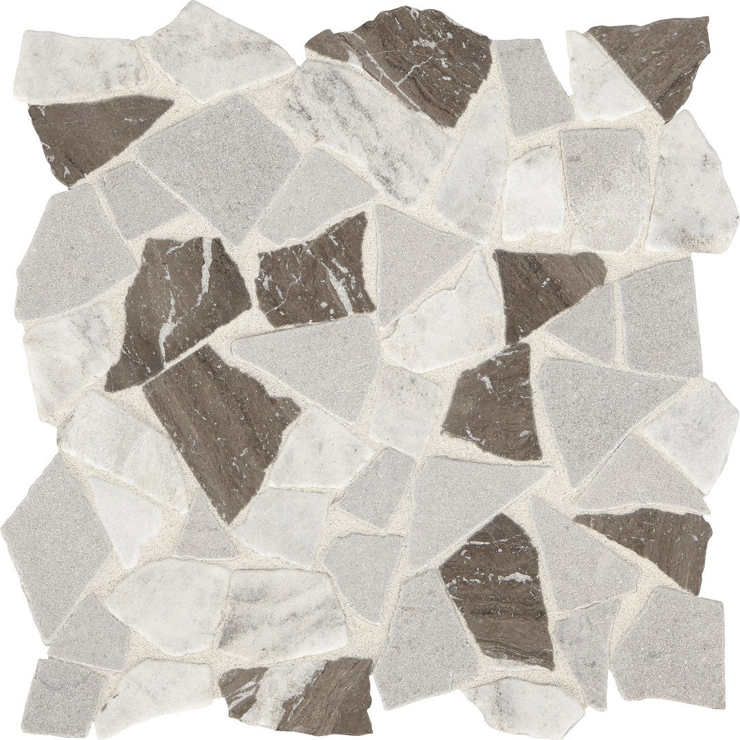 Marazzi Predella 11.75" x 12.62" Tumbled Marble River Pebble Mosaic