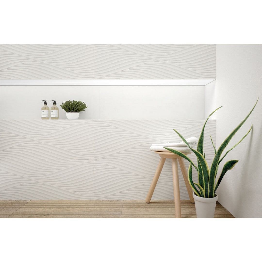 Bedrosians Donna 13" x 40" Matte Wave Deco Field Tile