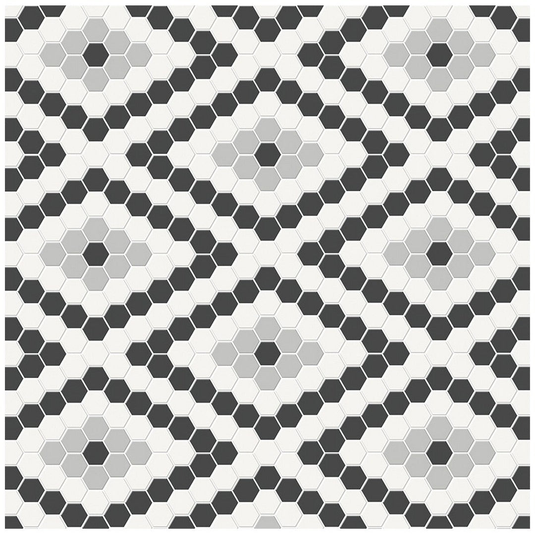 Bedrosians Le Cafe 10.5" x 12.75" Matte Porcelain 1" Mosaic Deco Design 8