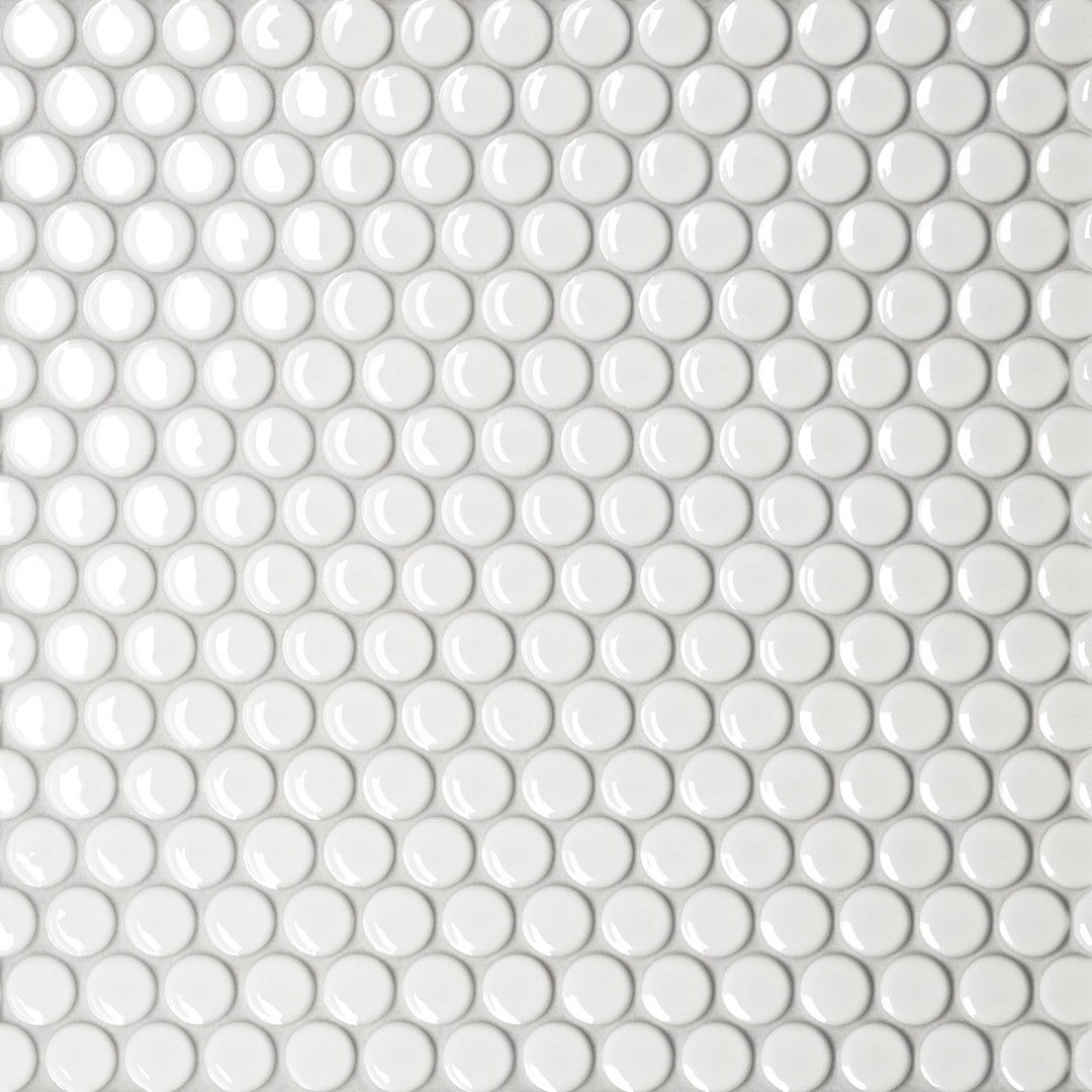 Bedrosians Le Cafe 11.44" x 12.38" Glossy Porcelain Penny Round .75" Mosaic