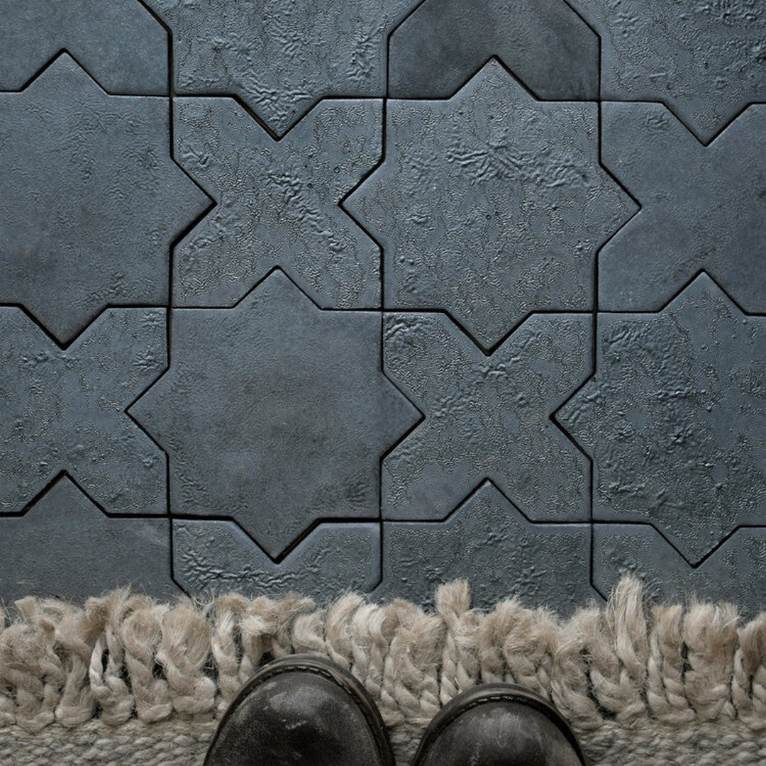 Bedrosians Le Cafe 12" x 12" Glossy Porcelain Cross & Star Mosaic