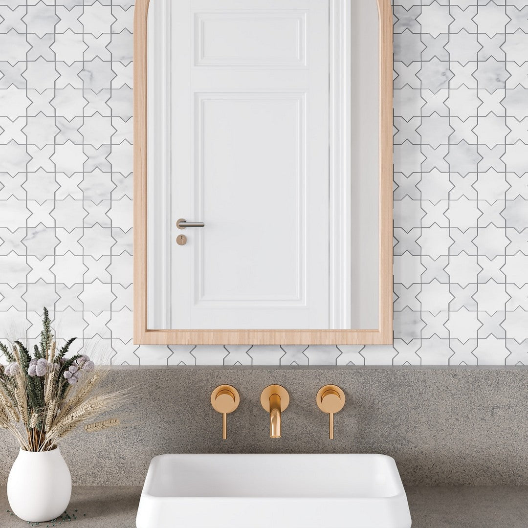 Bedrosians Monet 12.25" x 12.25" Honed Marble Mosaic Tile 6