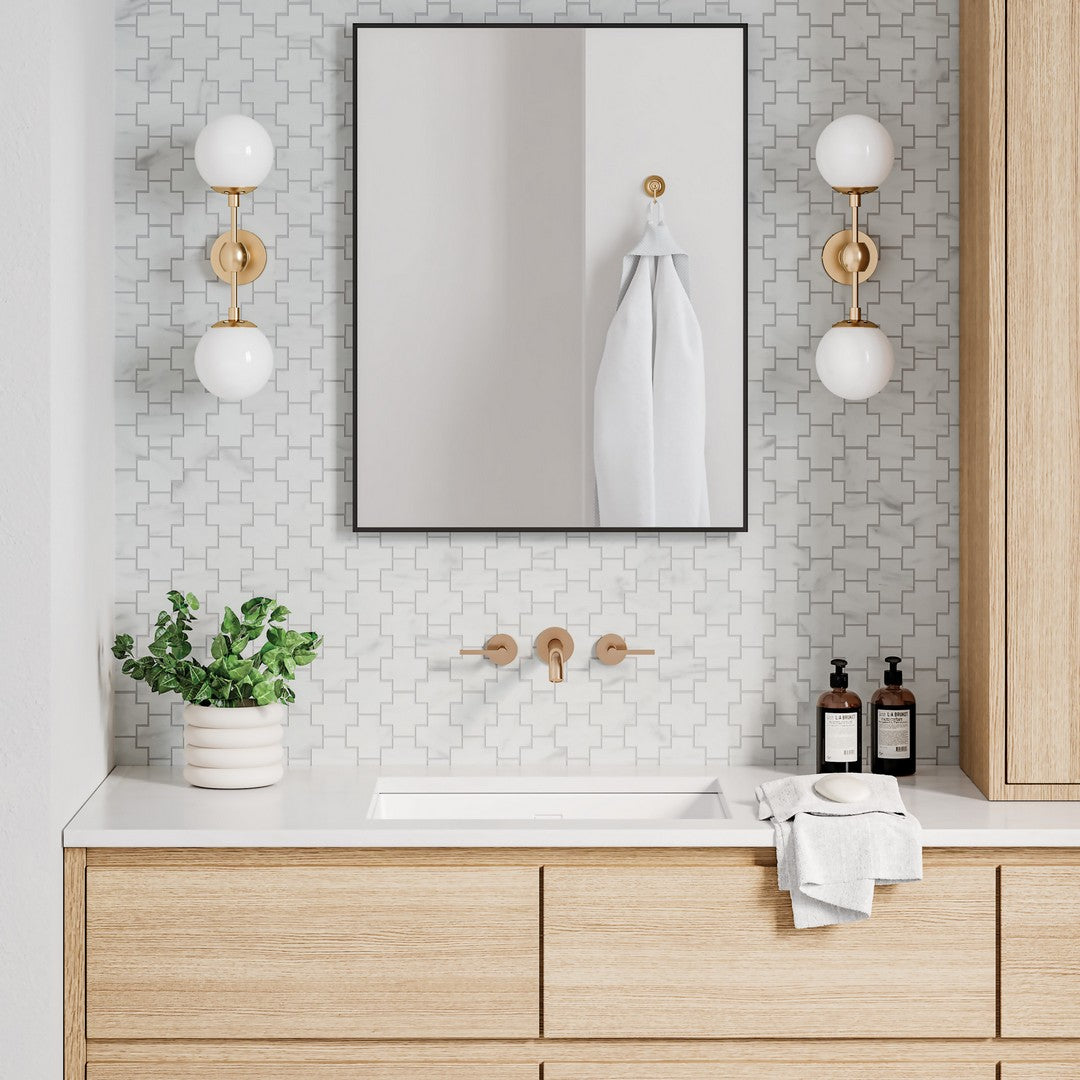 Bedrosians Monet 11" x 12.25" Honed Marble Mosaic Tile 4