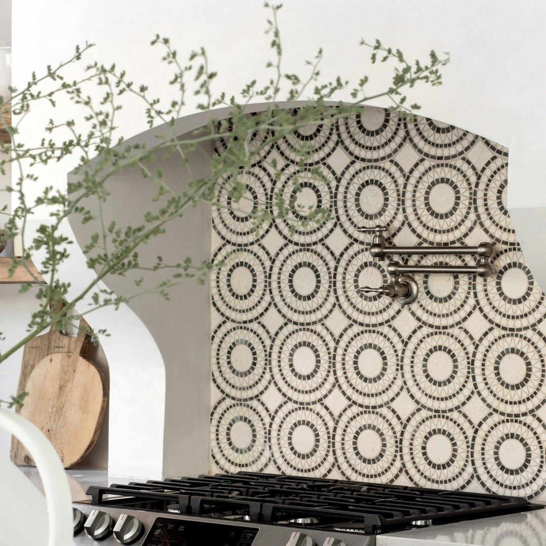 Bedrosians Solis 14.25" x 14.25" Solis Honed Marble Blend Mosaic Tile