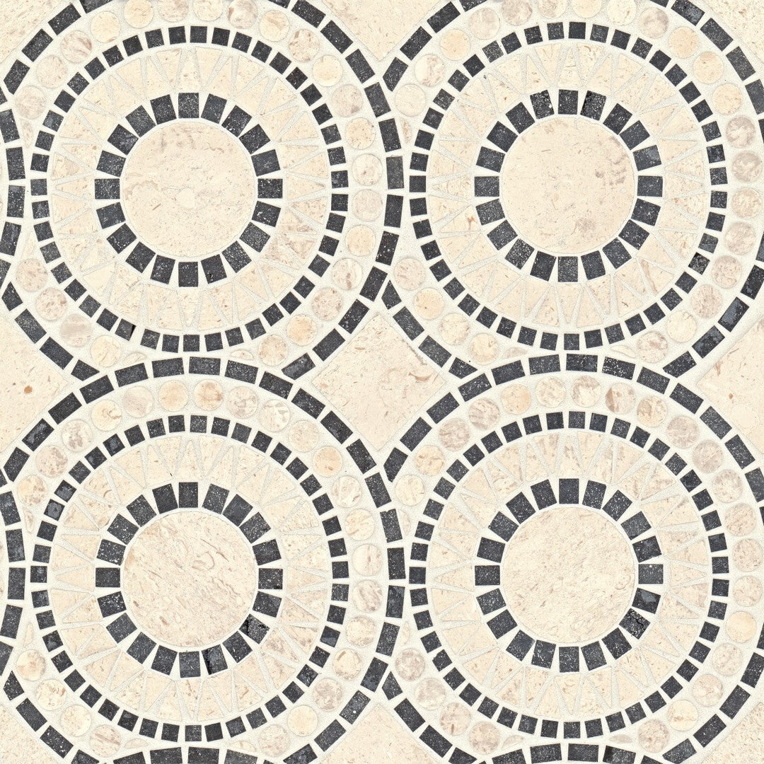 Bedrosians Solis 14.25" x 14.25" Solis Honed Marble Blend Mosaic Tile