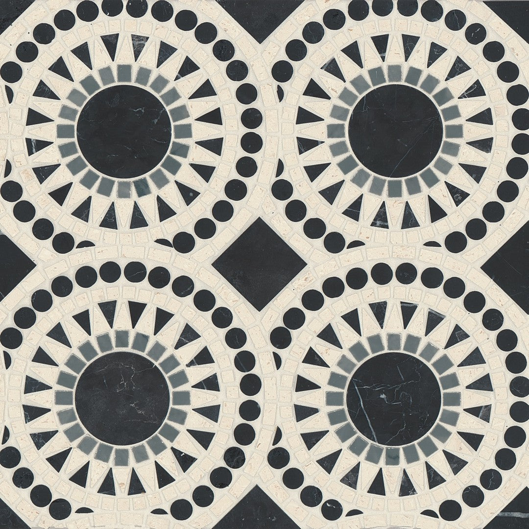 Bedrosians Solis 14.25" x 14.25" Solis Honed Marble Blend Mosaic Tile