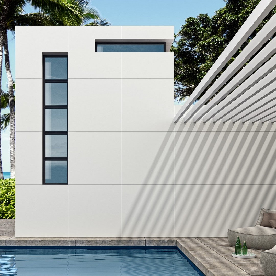 Bedrosians Magnifica Nineteen Forty-Eight 48" x 48" Pure White Honed Tile 8mm