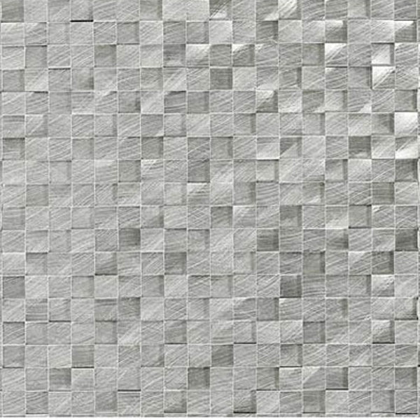 Daltile Structure 12" x 12" Satin Metal 1/2" 3D Cube Mosaic