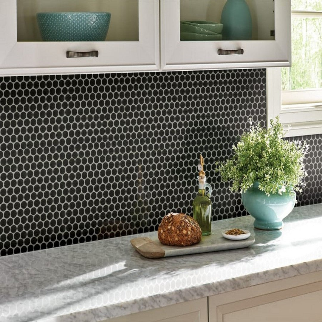 MS International Domino 11" x 12" Glossy Porcelain Mosaic