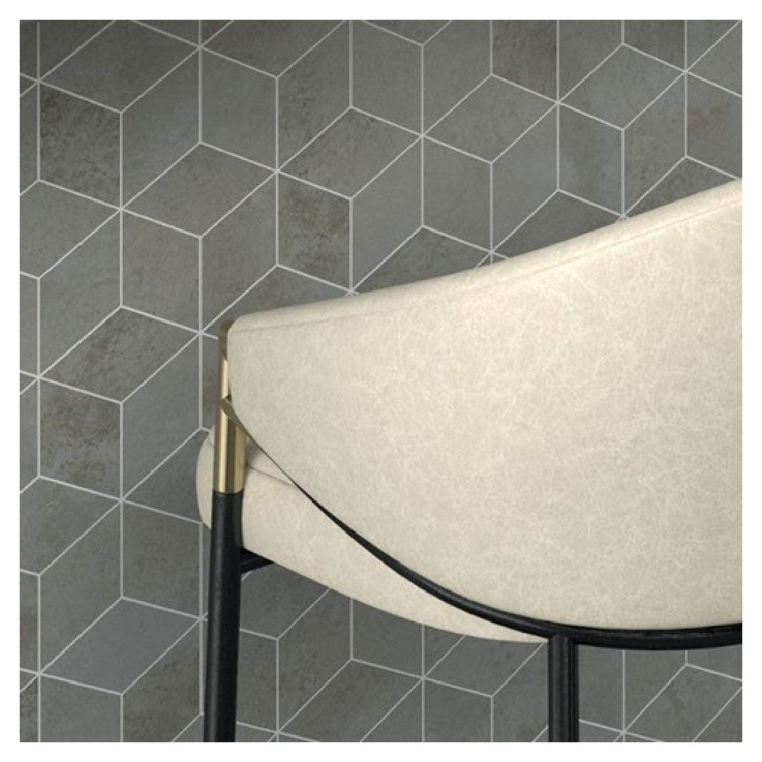 Daltile Emergent 12" x 12" Light Polished Porcelain 3D Cube Mosaic