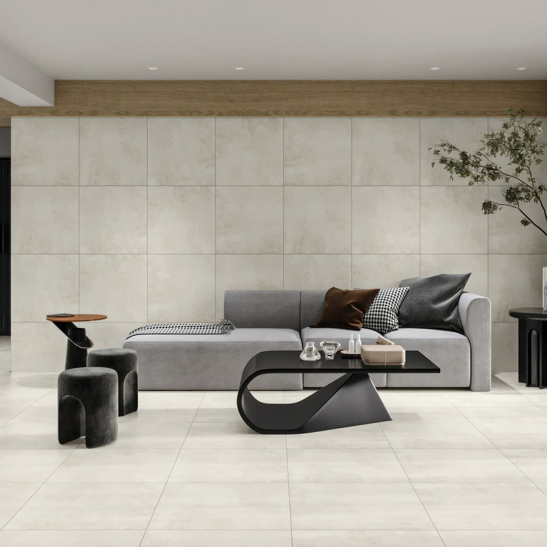 Bedrosians Crema Marfil 48" x 48" Satin Porcelain Field Tile