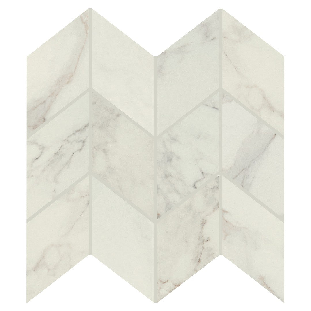 Daltile Famed 10" x 12" Polished Porcelain 3x6" Chevron Microban Mosaic