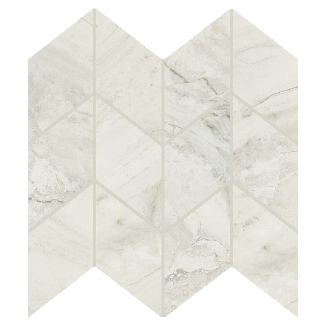 Daltile Famed 10" x 12" Polished Porcelain 3x6" Chevron Microban Mosaic