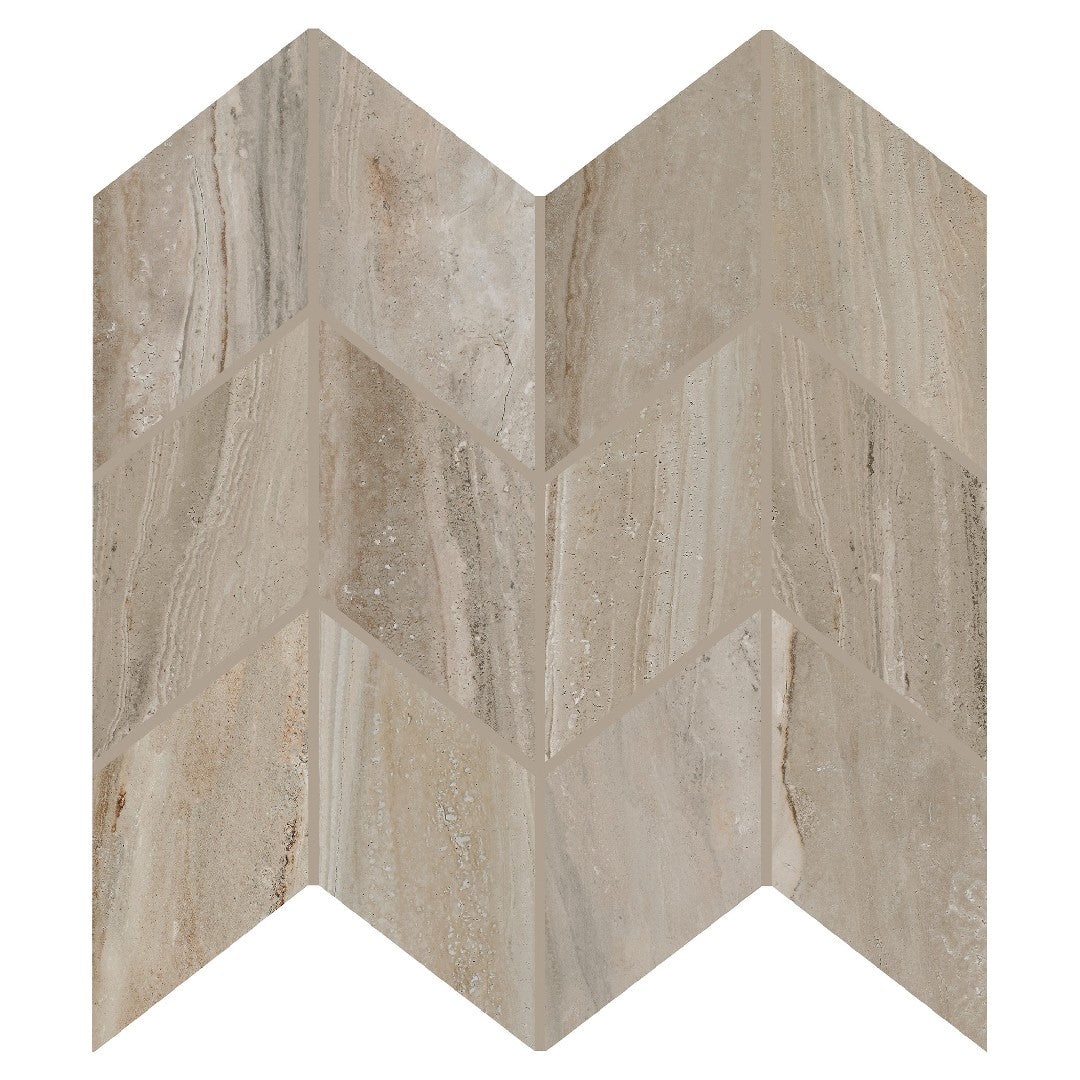 Daltile Famed 10" x 12" Polished Porcelain 3x6" Chevron Microban Mosaic