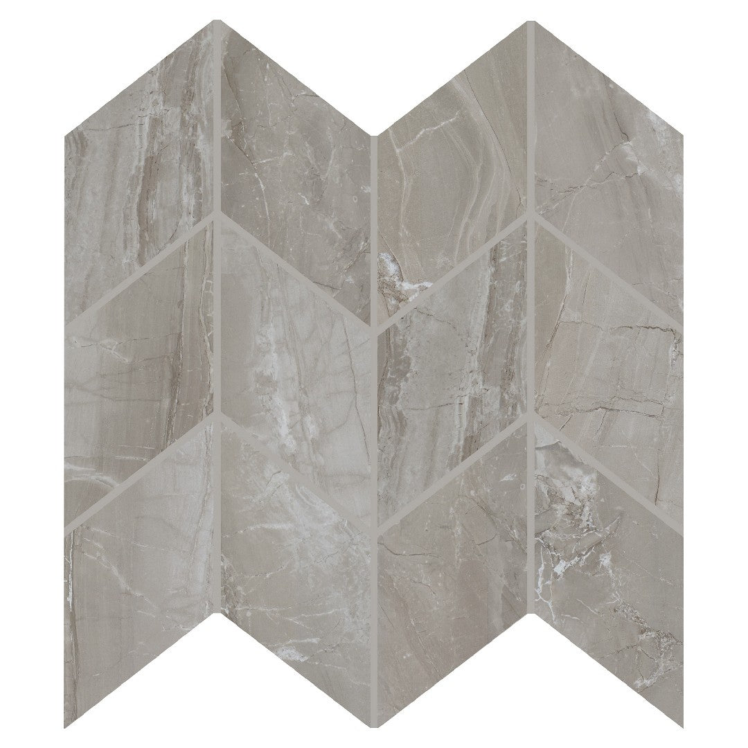 Daltile Famed 10" x 12" Polished Porcelain 3x6" Chevron Microban Mosaic