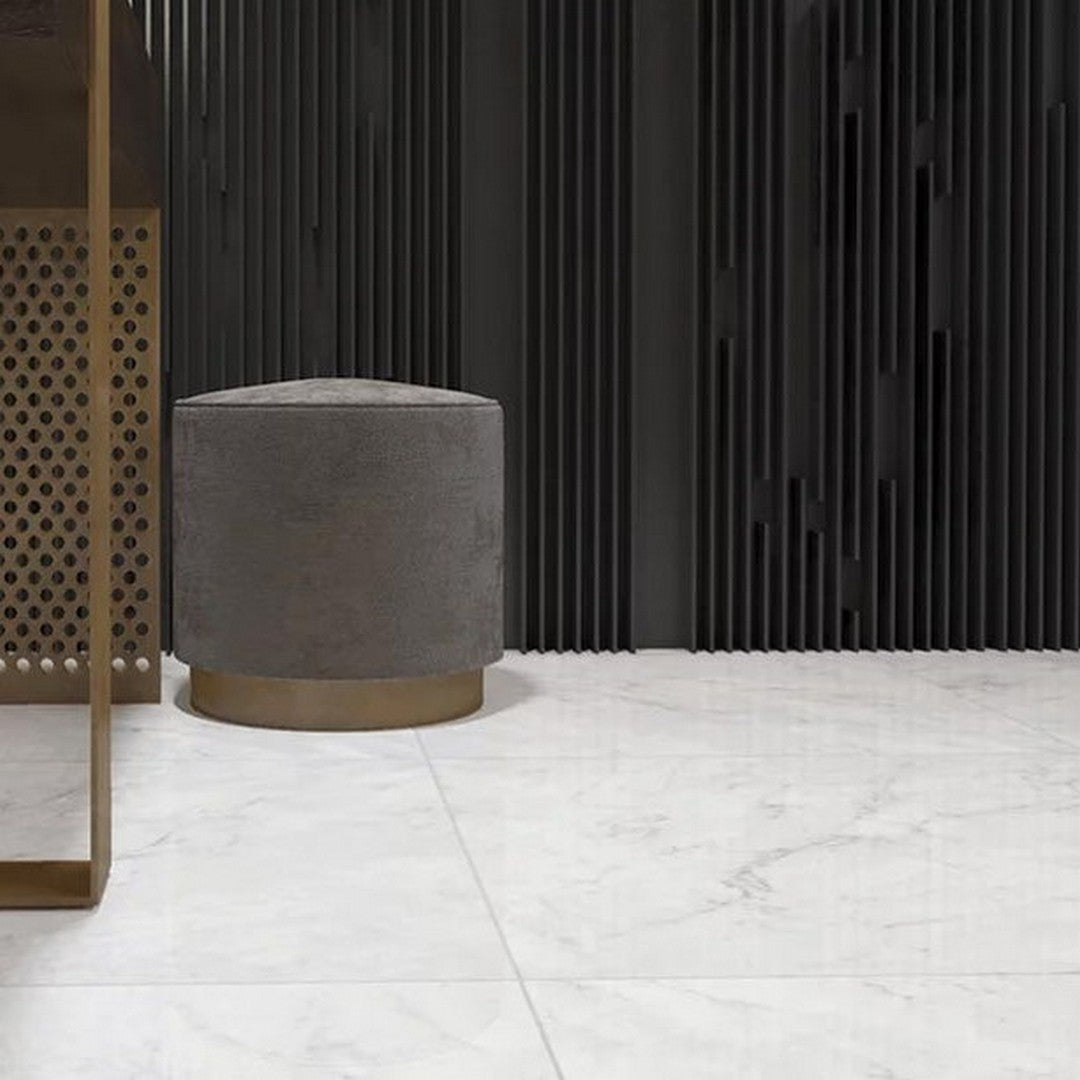 Ottimo White Carrara 2.0 Polished 12" x 24" Porcelain Tile