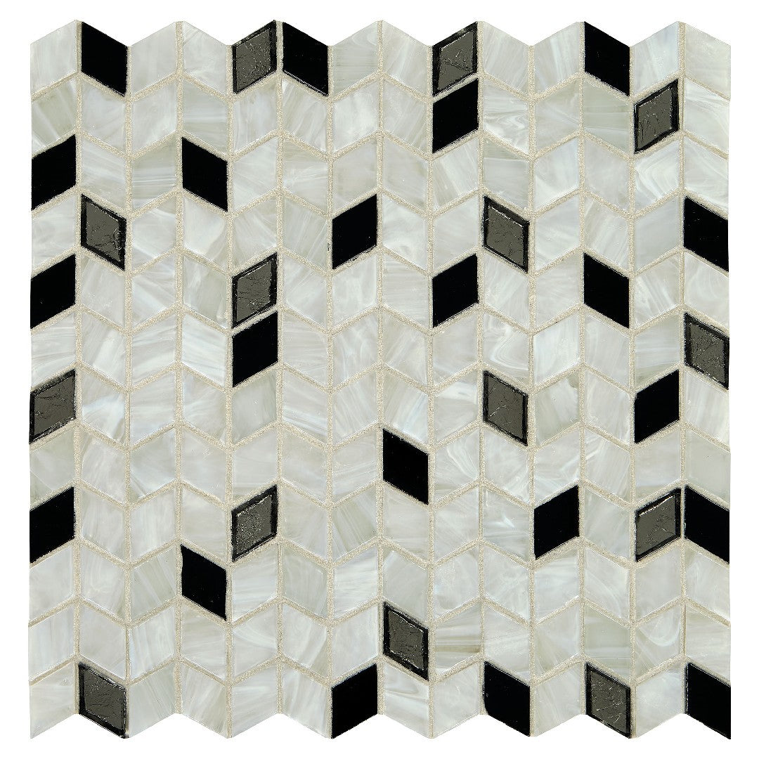 Daltile Interstellar 12" x 13" Matte Glass 1" Deco Diamond Mosaic